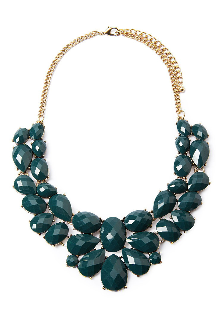 Choker Necklace Forever 21
 Lyst Forever 21 Faux Gemstone Statement Necklace in Blue