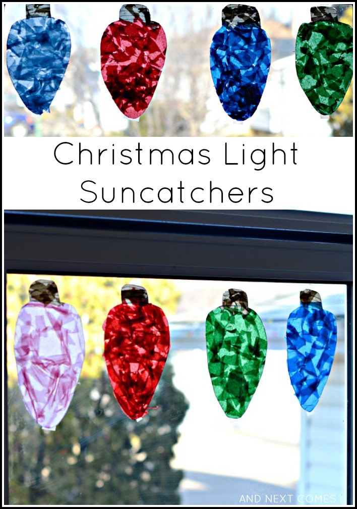 Christmas Art Projects For Toddlers
 Giant Christmas Light Suncatchers Christmas Craft for