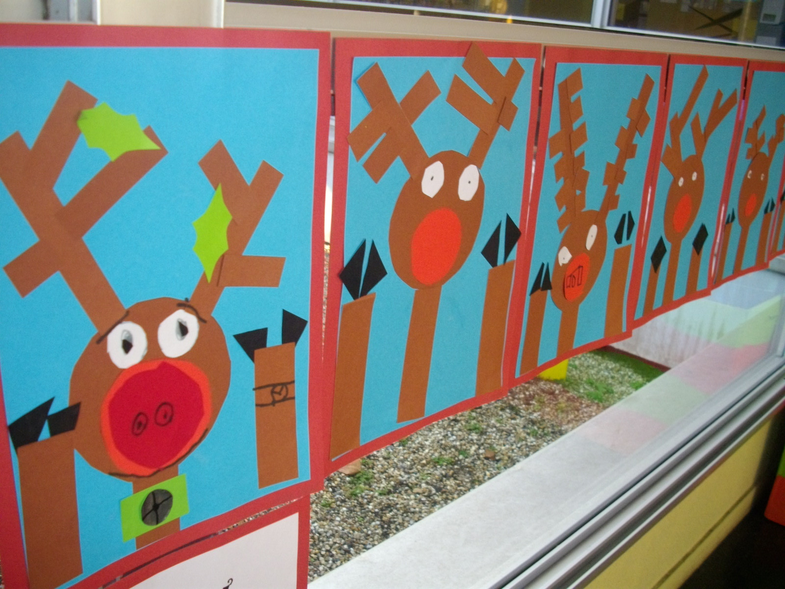 Christmas Art Projects For Toddlers
 a faithful attempt Rudolph at the Window Collage