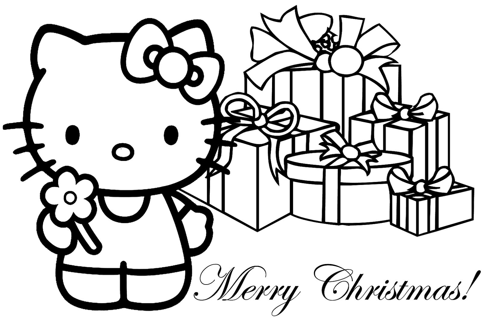 Christmas Coloring Sheets For Kids
 Hello Kitty Christmas Coloring Pages 1