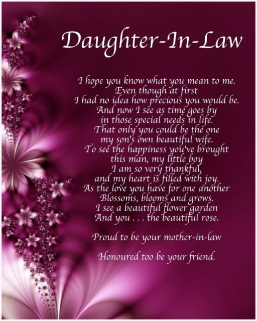 Christmas Gift Ideas For Daughter In Law
 Personalised Daughter in Law Poem Birthday Christmas