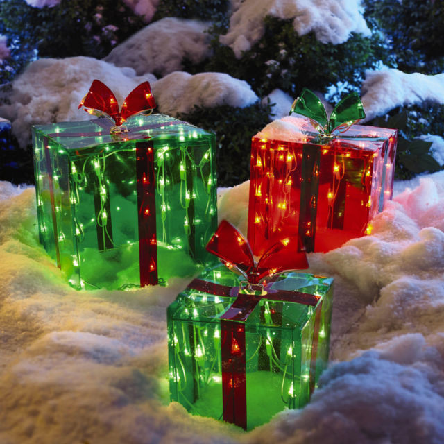 Christmas Light Decorations Indoor
 3 Lighted Gift Boxes Christmas Decoration Yard Decor 150