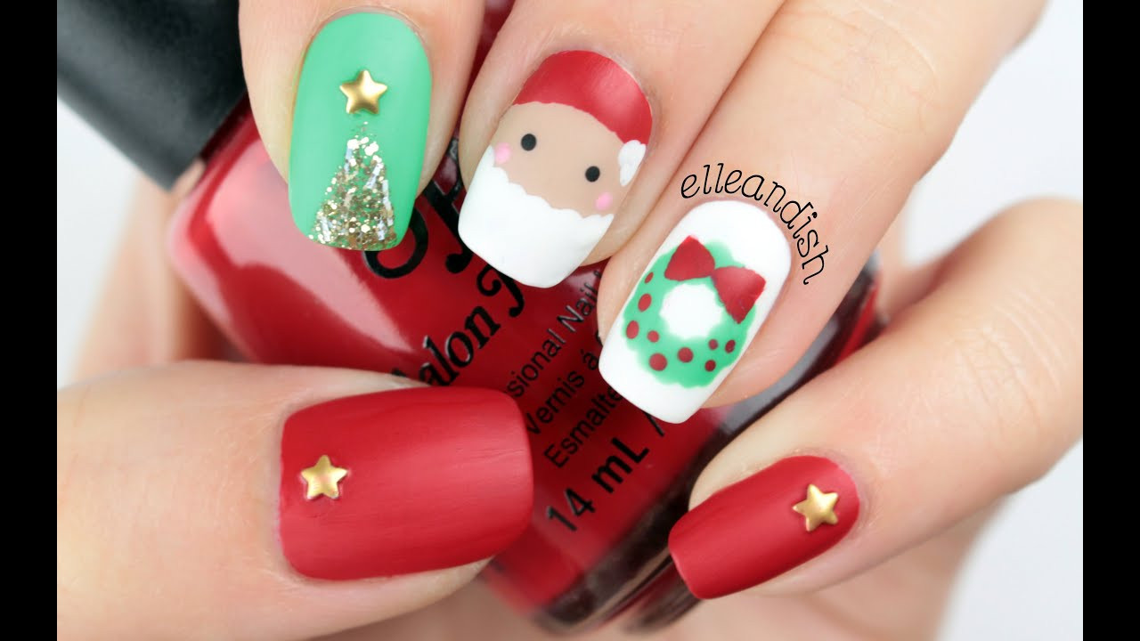 Christmas Nail Designs Pictures
 Freehand Matte Christmas Nails