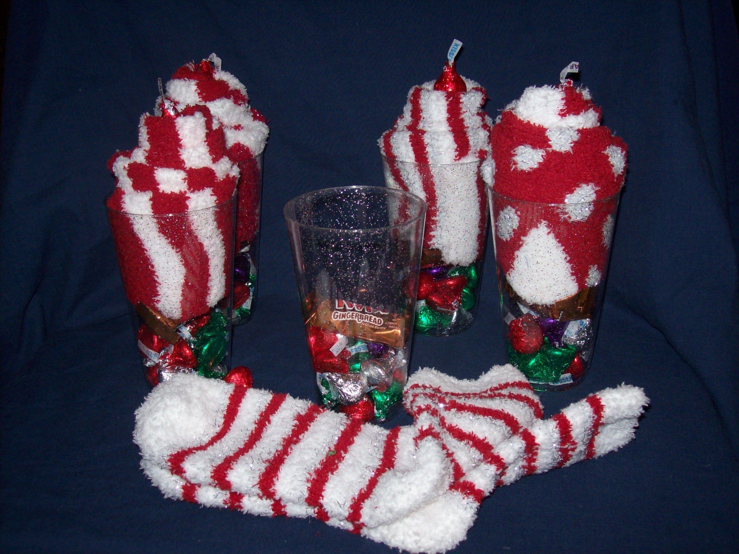 Christmas Party Door Prizes Ideas
 Gift for door prize glitter cup socks and candy Tisha