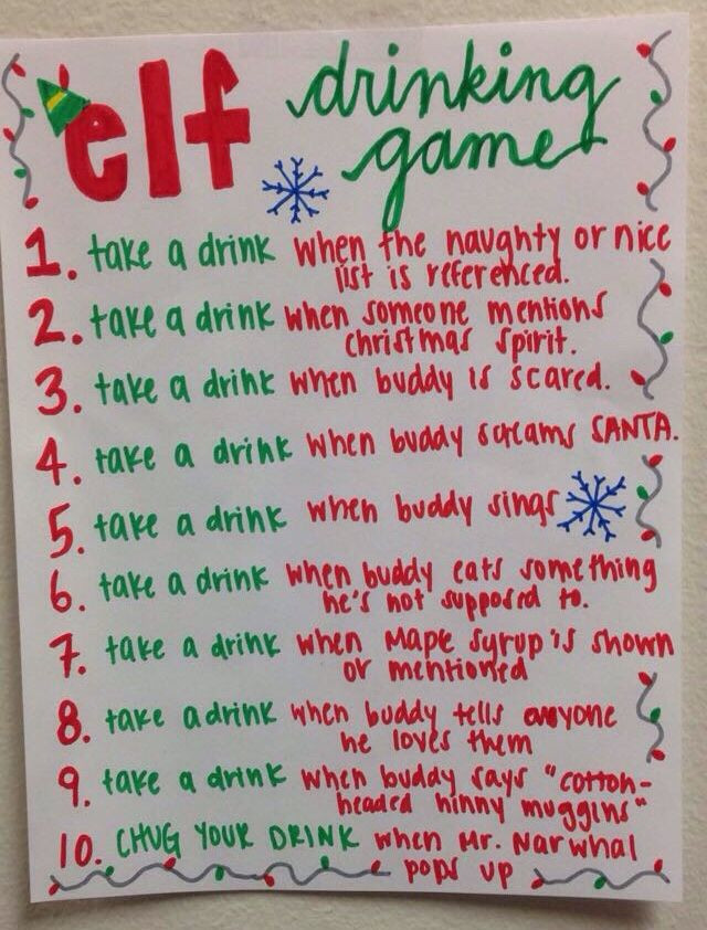 Christmas Party Game Ideas For Adults
 Elf Drinking Game Souper de Noël anaelbeaudoin