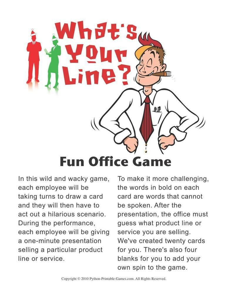 Christmas Party Game Ideas For Work
 Games for the fice What s Your Line fice Party