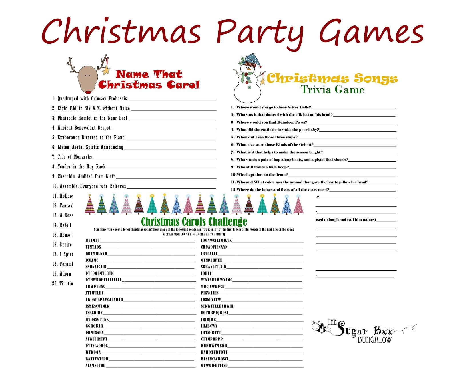 Christmas Party Game Ideas For Work
 The Sugar Bee Bungalow December 2012