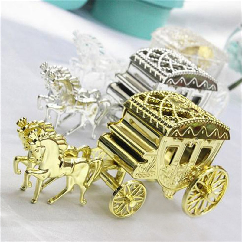 Cinderella Wedding Favors
 10pcs Clear Gold Silver Cinderella Carriage Wedding Favor