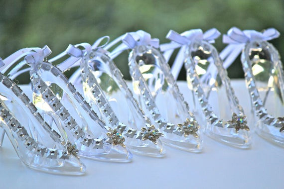 Cinderella Wedding Favors
 Glass Slipper Necklace Cinderella Wedding by FavorsBoutique