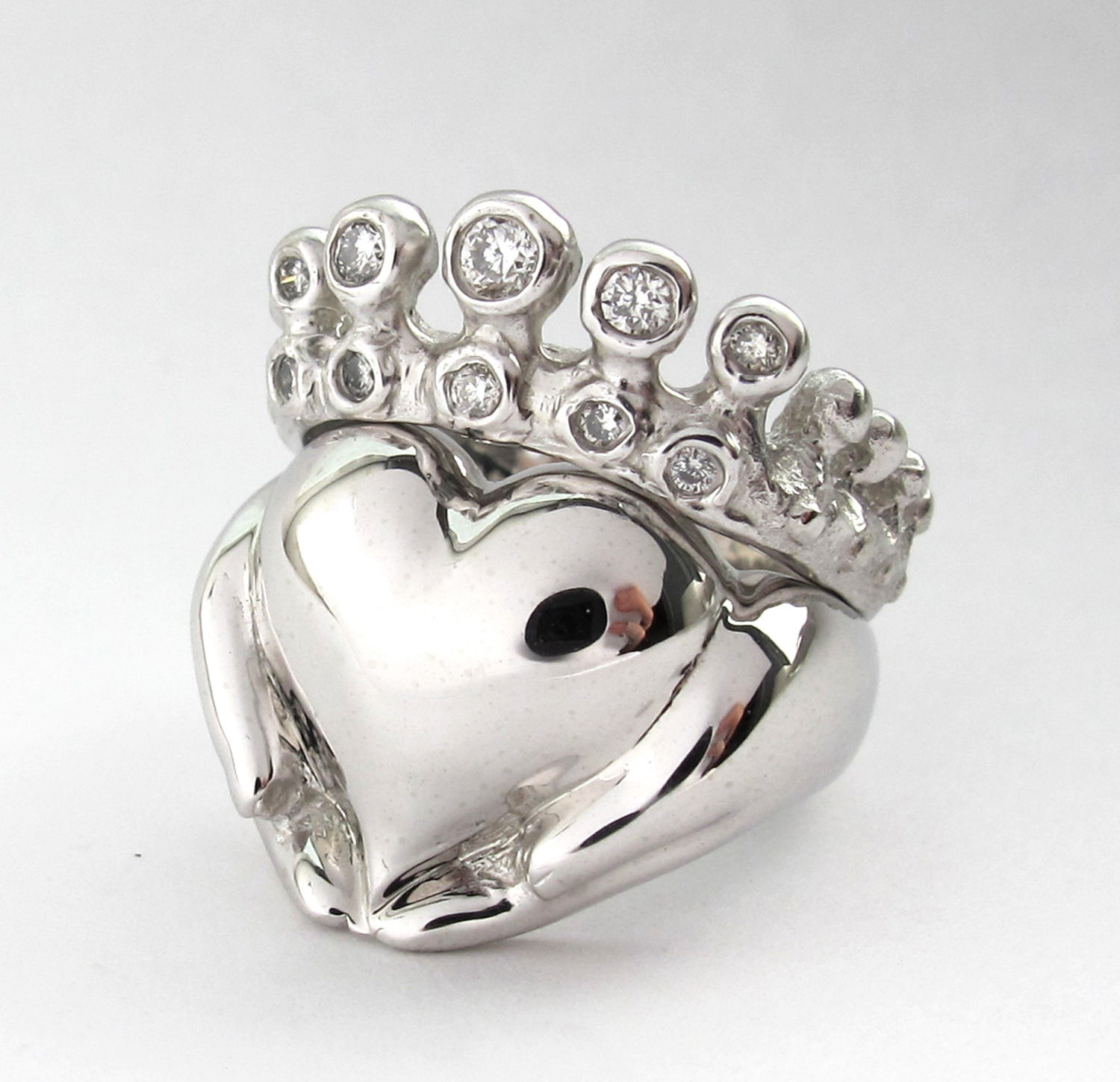 Claddagh Wedding Ring
 Claddagh Wedding Set White Gold Diamond Engagement Ring