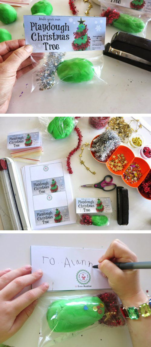 Classroom Christmas Gift Ideas
 DIY Chistmas Tree Playdough Gift Bags with free printable