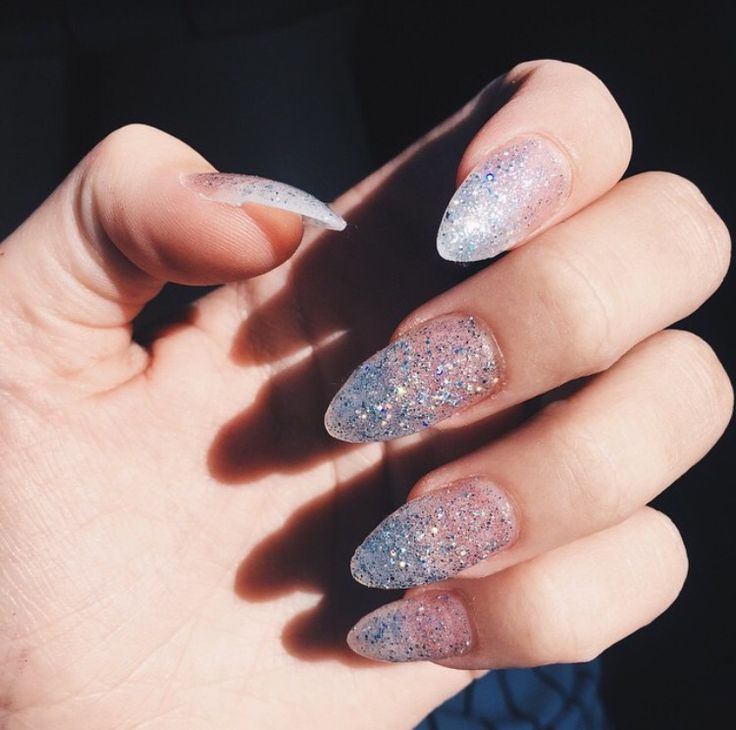 Clear Glitter Nails
 maddi bragg nails