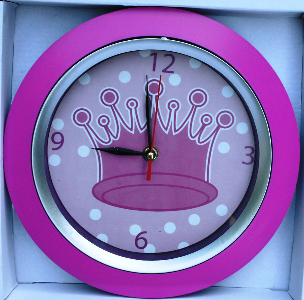 Clock For Kids Room
 Children s Wall Clock Girls Room Pink Princess Crown Clock