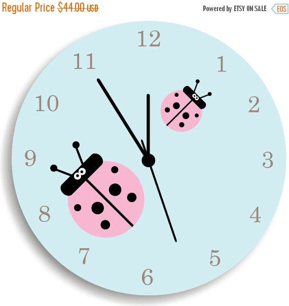 Clock For Kids Room
 HOLIDAY SALE Girls Wall Clock Children Room by