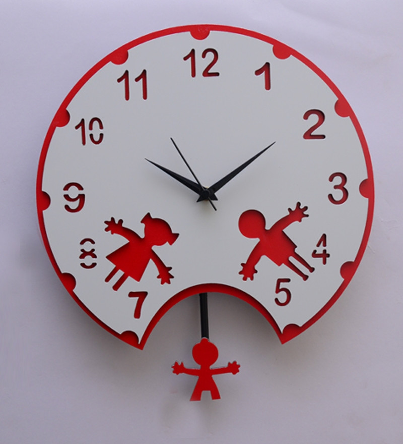 Clock For Kids Room
 Panache Kids Room Wall Clock White & Red by Panache