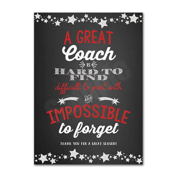 Coach Thank You Gift Ideas
 Coach Appreciation Thank You Card Printable Instant Download