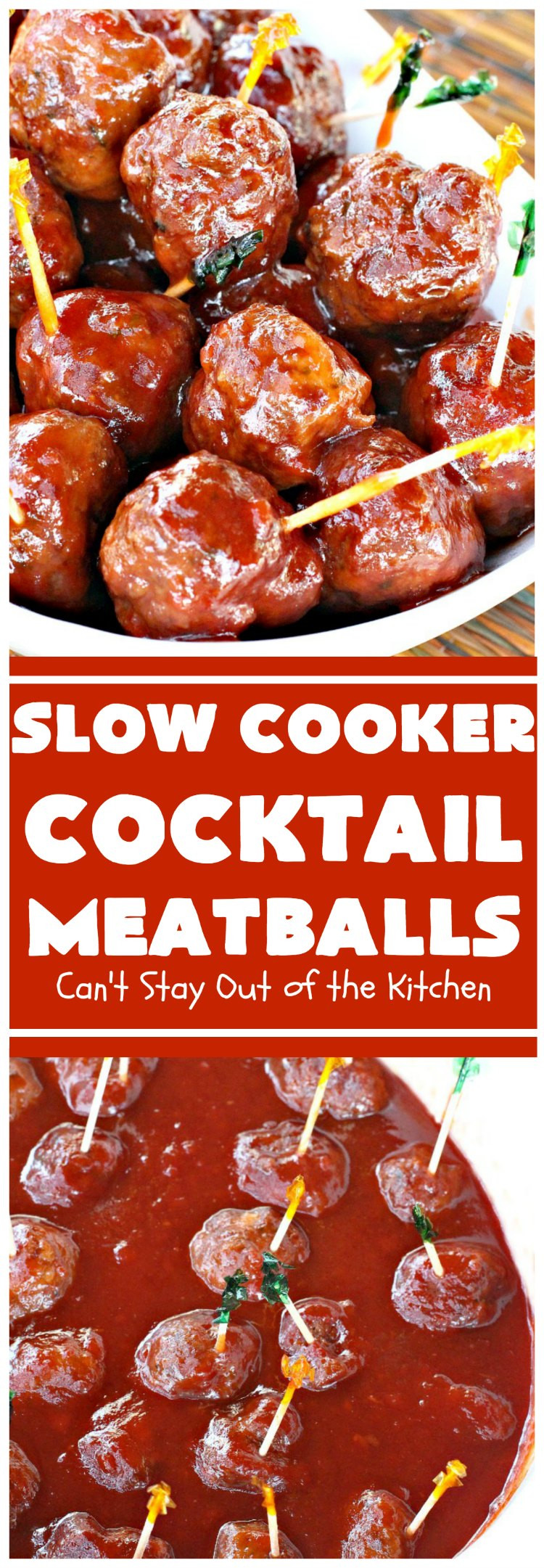 Cocktail Meatballs Grape Jelly Bbq Sauce
 Slow Cooker Cocktail Meatballs Can t Stay Out of the Kitchen