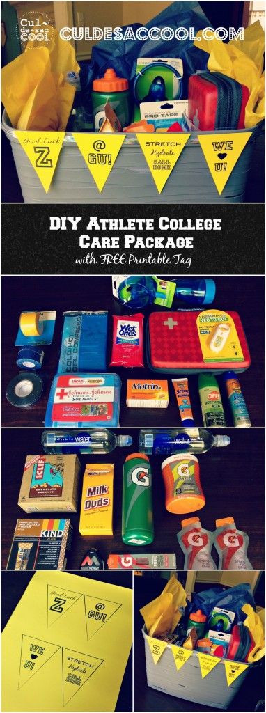 College Girlfriend Gift Ideas
 DIY Athlete College Care Package Collage
