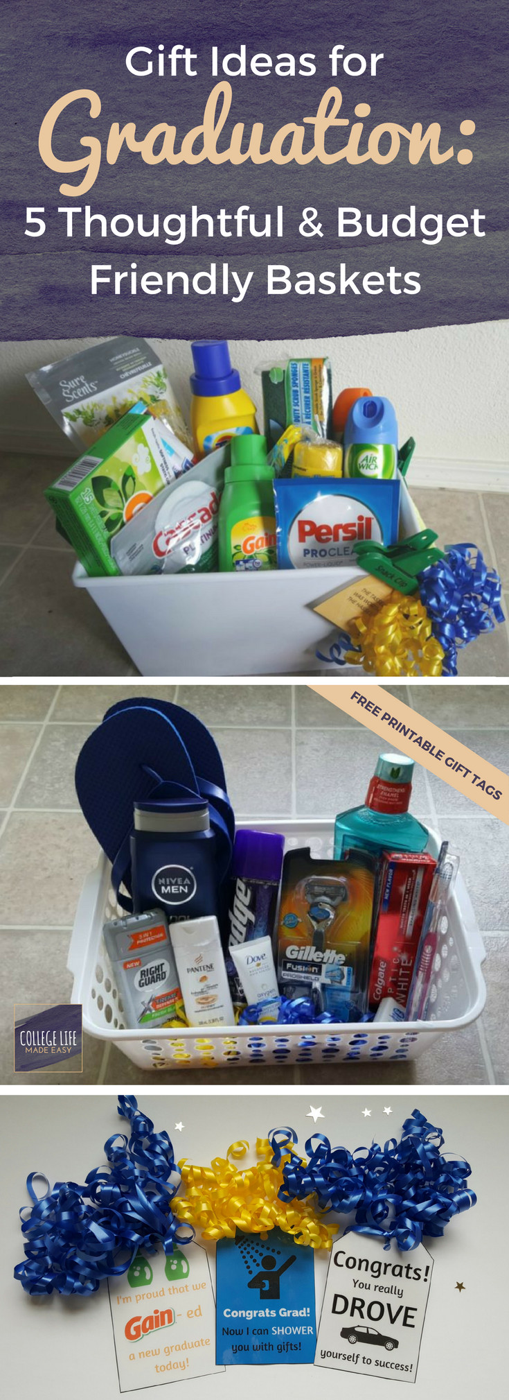 College Graduation Gift Ideas For Girlfriend
 5 DIY Going Away to College Gift Basket Ideas for Boys