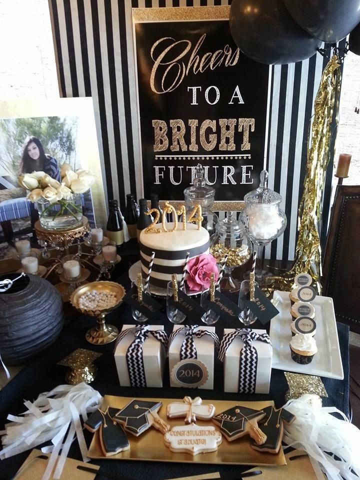 College Graduation Party Decoration Ideas
 2016 Black and Gold Graduation Instant Download Party Pack