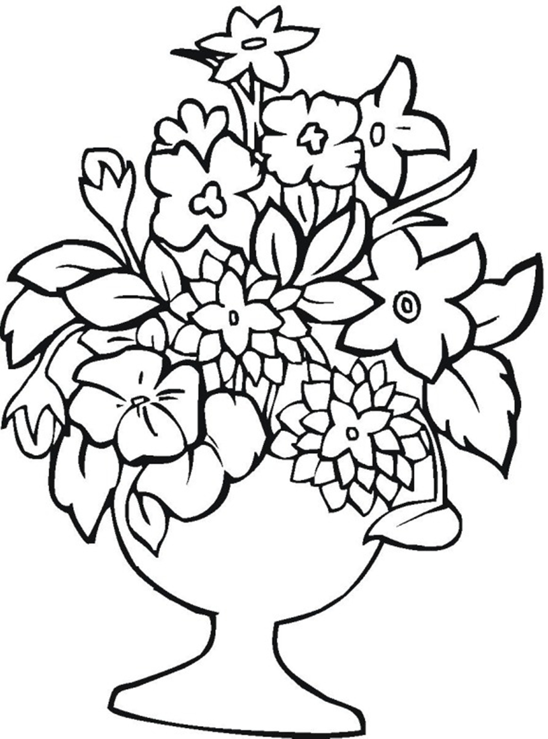 Coloring Flowers For Kids
 Free Printable Flower Coloring Pages For Kids Best