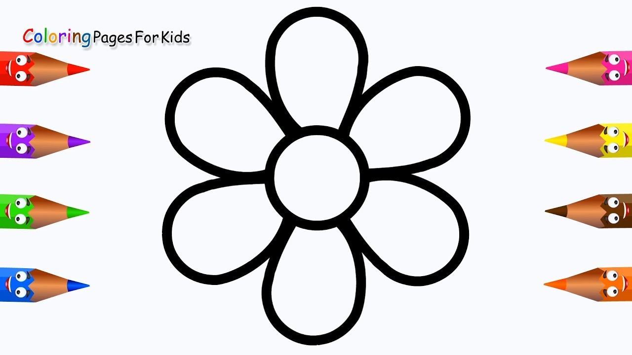 Coloring Flowers For Kids
 How To Draw Flower Coloring pages For Kids Children