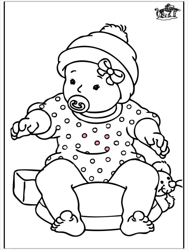 Coloring Page Baby
 9 Baby Girl Coloring Pages JPG AI Illustrator Download