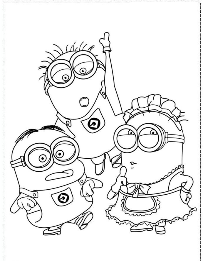 Coloring Pages Boys
 The Minion Character Girl And Boy Coloring Pages