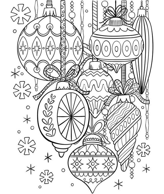 Coloring Pages Christmas Ornaments Printable
 Classic Glass Ornaments Coloring Page