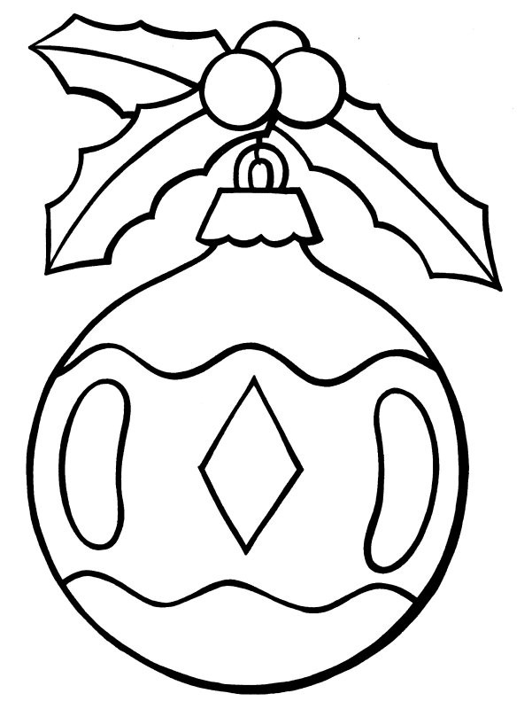 Coloring Pages Christmas Ornaments Printable
 coloured Christmas Ornament Coloring Pages