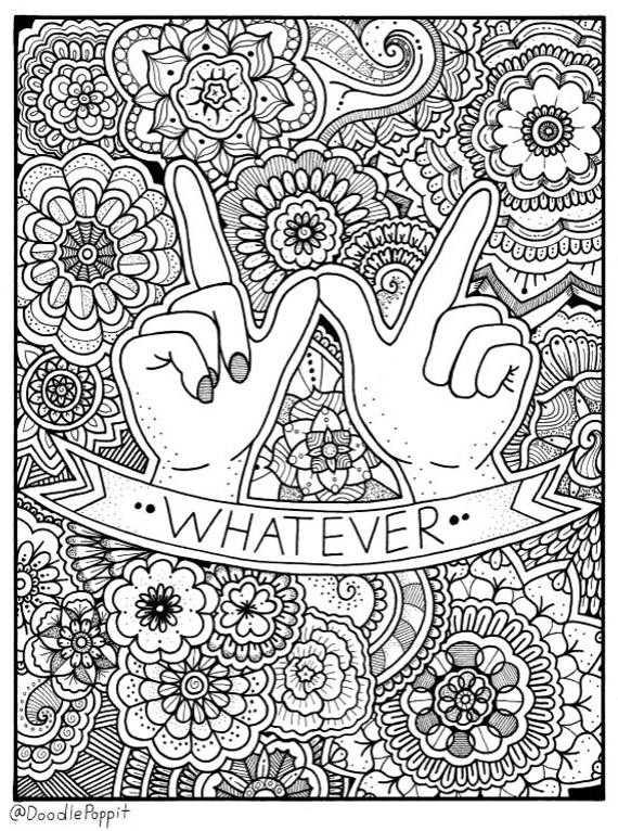 Coloring Pages For Adults Free Printable
 WHATEVER Coloring Page Coloring Book Pages Printable Adult