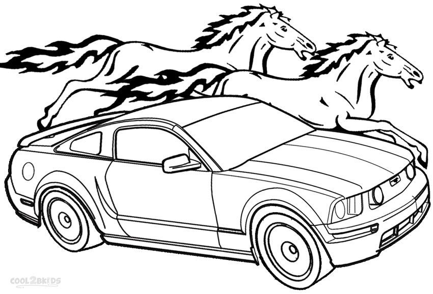 Coloring Pages For Boys Cars
 Printable Mustang Coloring Pages For Kids