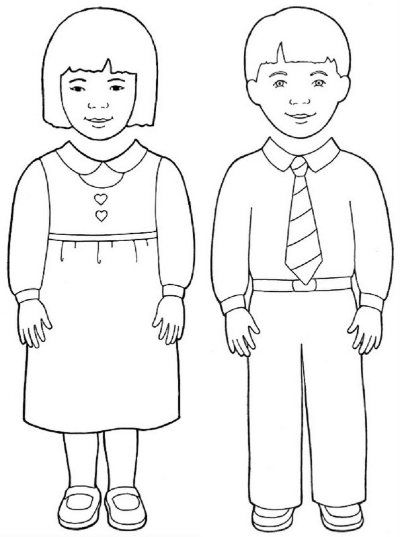 Coloring Pages For Girls And Boys
 Boy and Girl templates Printable
