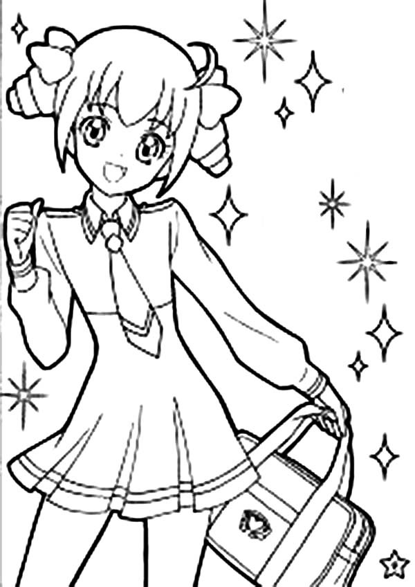 Coloring Pages For Girls Cute
 Cute Girl Anime Character Coloring Page Coloring Sky