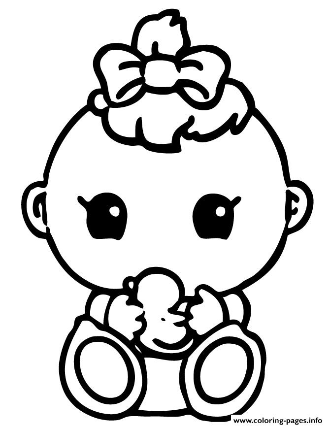 Coloring Pages For Girls Cute
 Cute Baby Girl Squinkies Coloring Pages Printable
