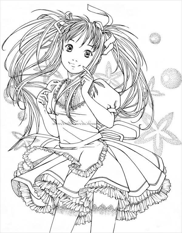 Coloring Pages For Girls Cute
 9 Anime Girl Coloring Pages PDF JPG AI Illustrator