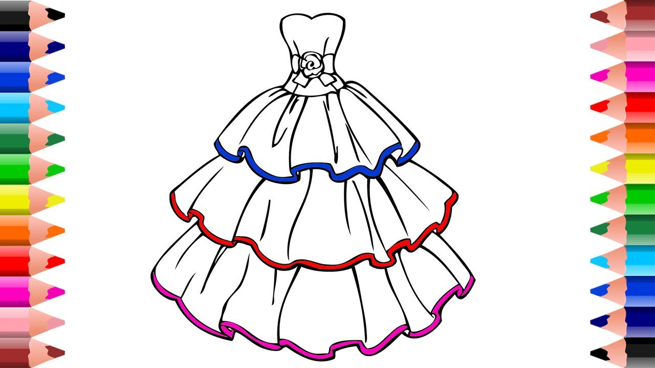 Coloring Pages For Girls Dresses
 Princess Dress Coloring Page for girls