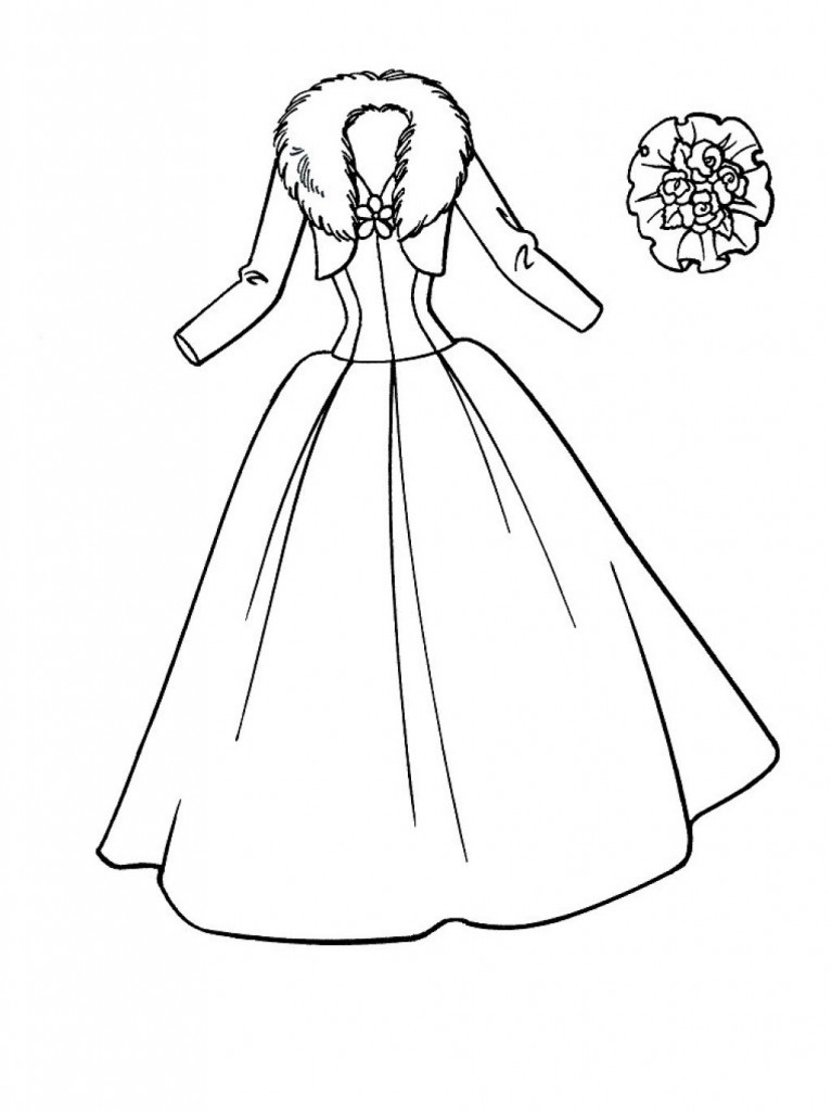 Coloring Pages For Girls Dresses
 printable wedding dress coloring pages for girls