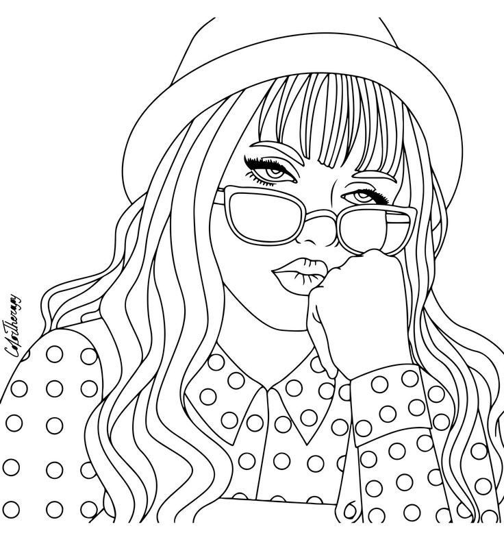 Coloring Pages For Girls People
 Coloring Page Fashion gal stencil