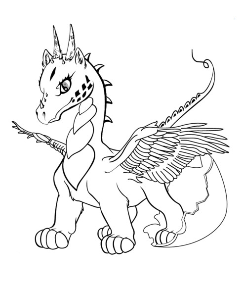 Coloring Pages For Kids Dragon
 Baby Dragon Coloring page