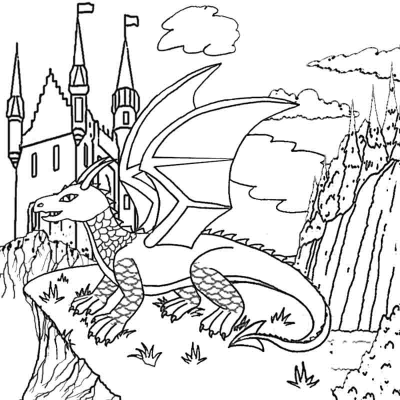 Coloring Pages For Kids Dragon
 Fantasy Dragon Coloring To Print And Color In