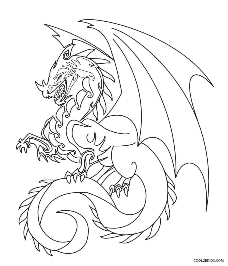Coloring Pages For Kids Dragon
 Printable Dragon Coloring Pages For Kids
