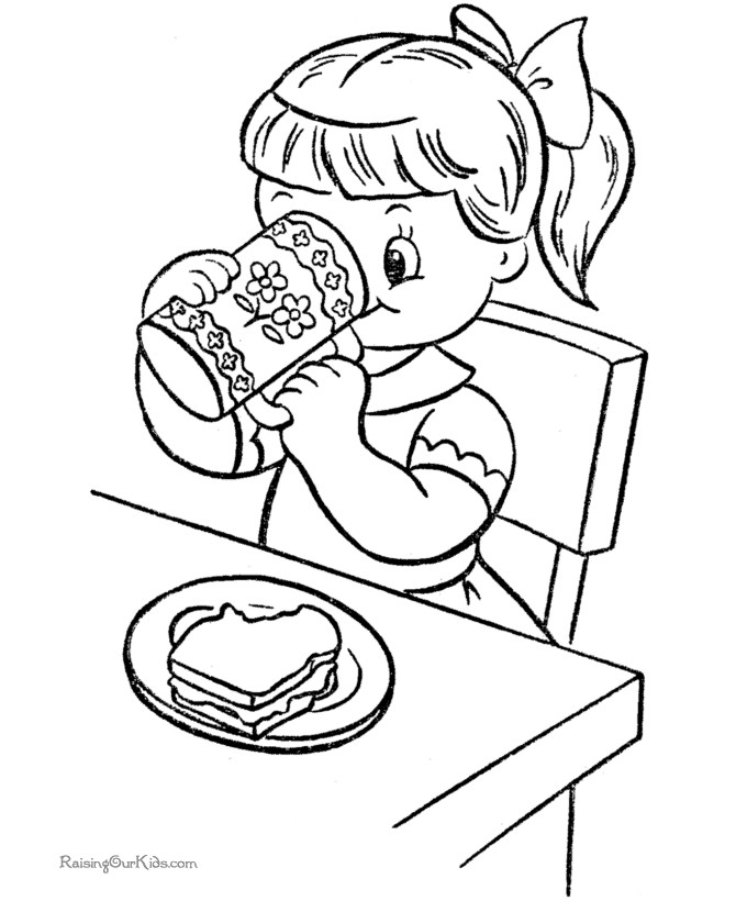 Coloring Pages For Kids Food
 Kid coloring picture to print and color