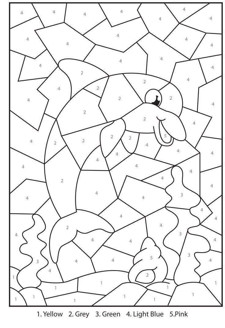 Coloring Pages For Kids Games
 Free Printable Dolphin Colour By Numbers Activity For Kids