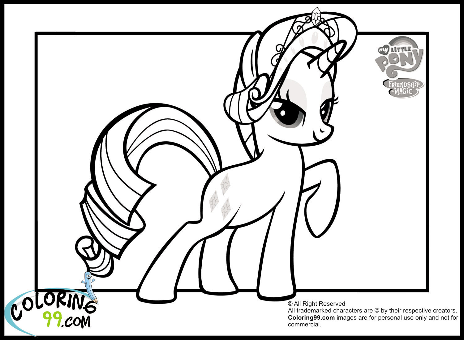 Coloring Pages For Kids My Little Pony
 My Little Pony Rarity Coloring Pages