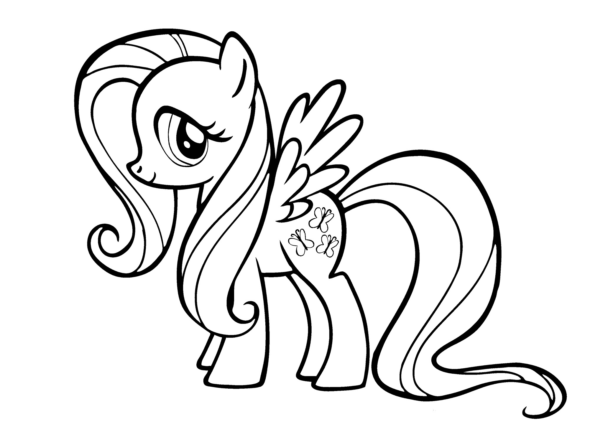 Coloring Pages For Kids My Little Pony
 My Little Pony Fluttershy coloring pages for kids