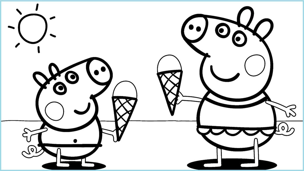 Coloring Pages For Kids Peppa Pig
 Peppa Pig Ice Cream Coloring Pages For Kids Peppa