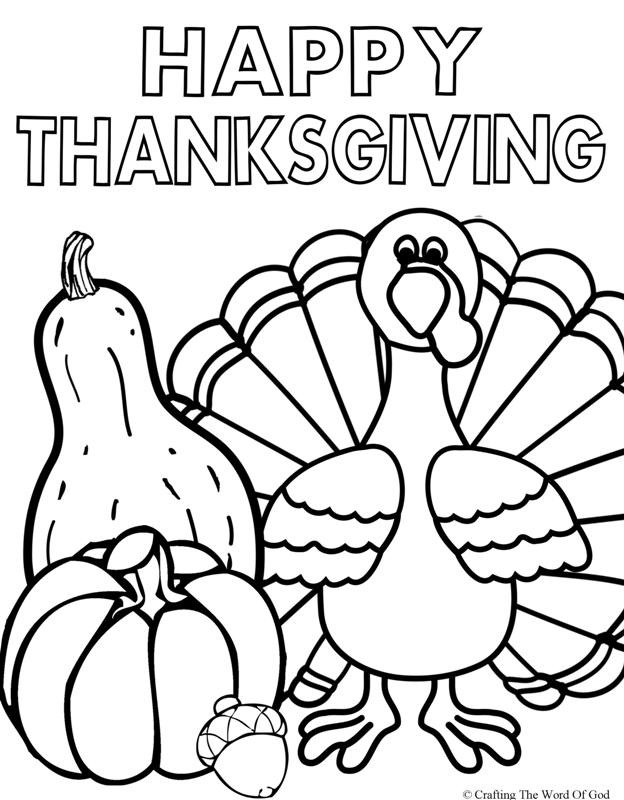 Coloring Pages For Kids Thanksgiving
 Happy Thanksgiving 2 Coloring Page Crafting The Word God