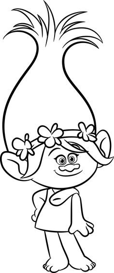 Coloring Pages For Kids Trolls
 Princess Poppy from Trolls Coloring Page