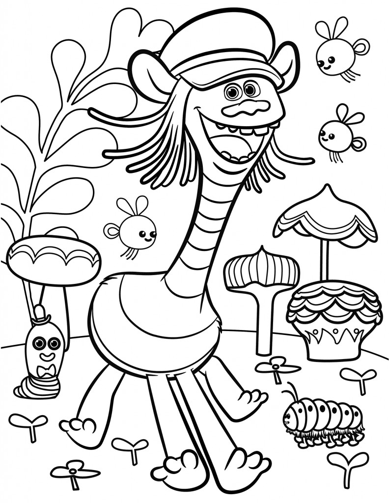 Coloring Pages For Kids Trolls
 Trolls Movie Coloring Pages